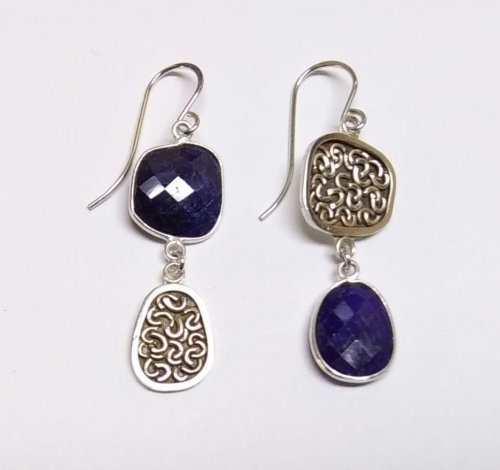 Judy Larson's Diamonds, Emeralds, and Sapphires, Oh My.  - , Contemporary Wire Jewelry, Butane Torch, Soldering, Solder, sapphire earrings